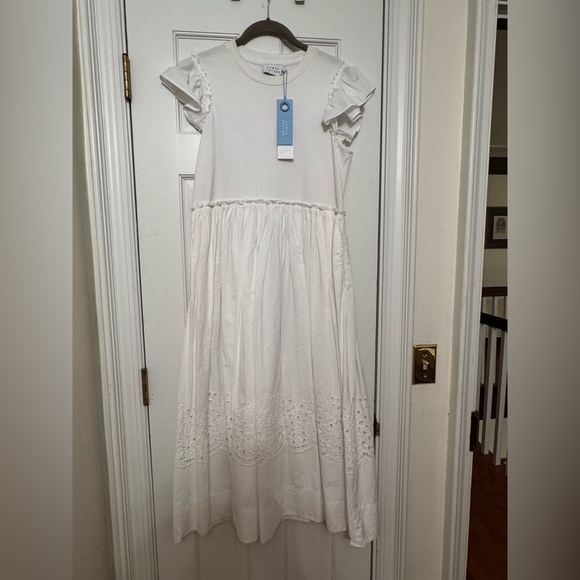 Tanya Taylor Faye Dress in Optic White - size Small *NWT - Picture 1 of 11